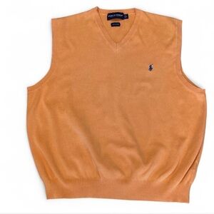 Polo Golf Ralph Lauren Vintage Peach Cotton Sweater Vest Men’s L